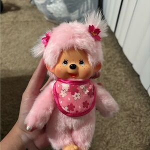 Adorable Pink Monchichi doll